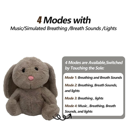 Baby Plush Doll Breathing Bear Soothing Sleep Playmate white Otter Toy Kids Music Sleeping Companion Sound Light Doll Toy Gift