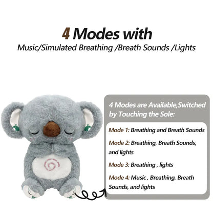 Baby Plush Doll Breathing Bear Soothing Sleep Playmate white Otter Toy Kids Music Sleeping Companion Sound Light Doll Toy Gift